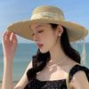 Breathable Wide Brim Sun Hat Large Brim Sunshade Cap Vacation Lace Bowknot Straw Hat  Woman