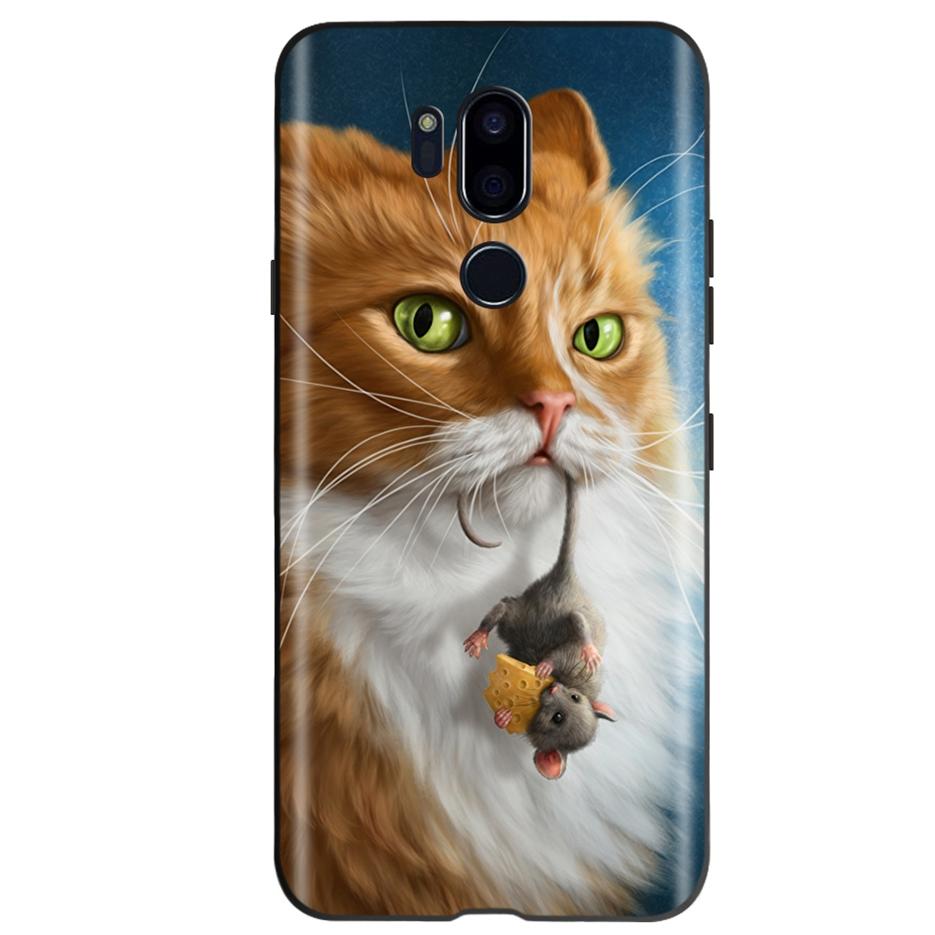 Для LG G7 ThinQ Чехол G710 LM-G710 Милый Кот Бабочка Ударопрочный Мягкий Силиконовый Чехол для Телефона Для LG G7 ThinQ Задняя Крышка 6.53'' Coque