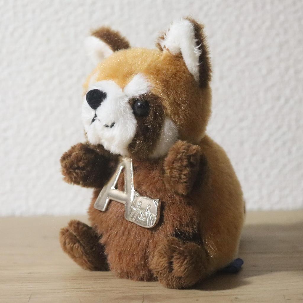Take Off Red Panda Plush Toy Strap with Initial Charm [A] Angel's Mischief Series