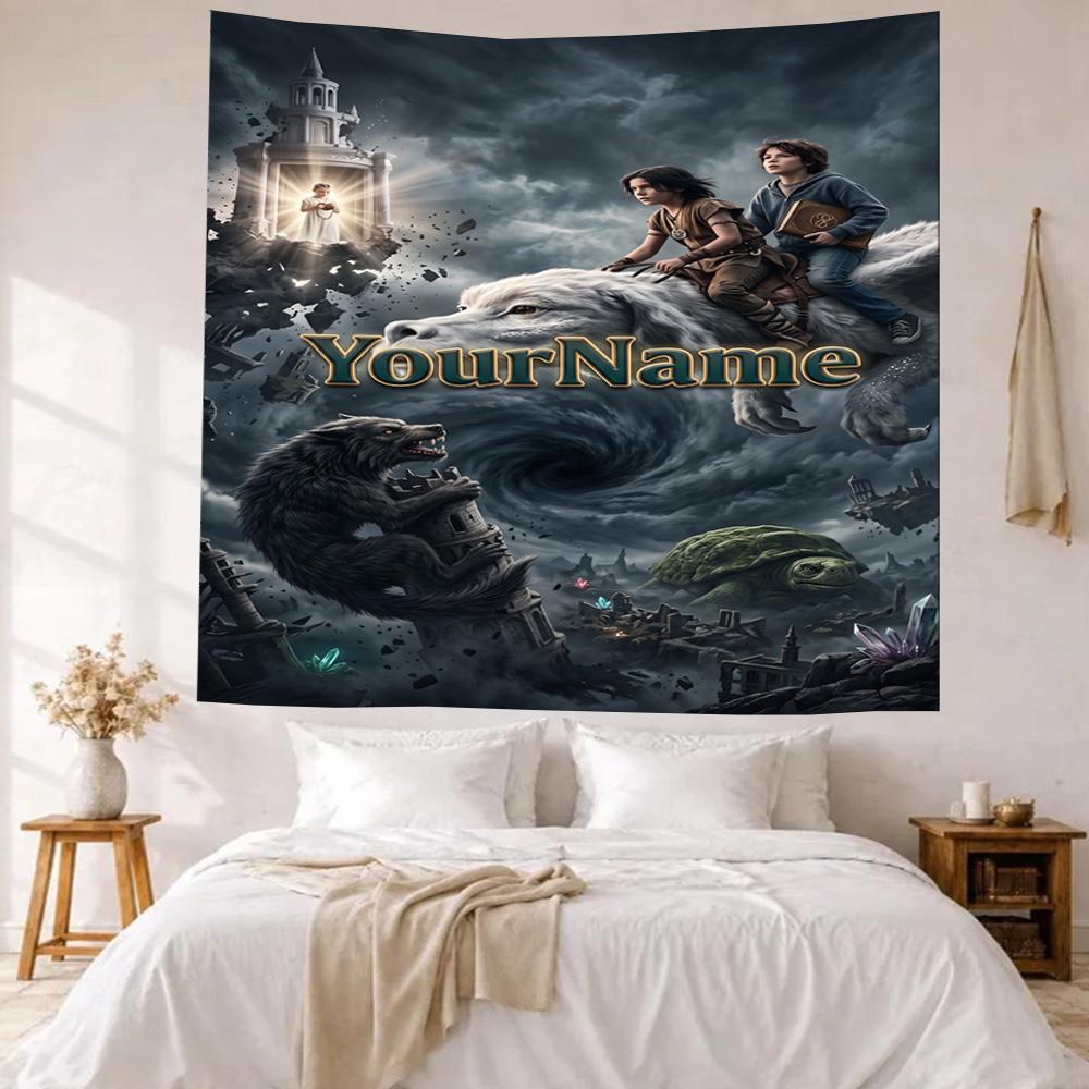 Gothic Illustrations Custom Your Name Wall Decor Tapestry Art For Pet Memorial Birthdaywedding Party Backdrop Family Gift