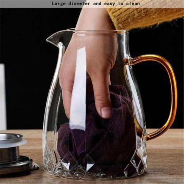 1500mL Glass Jug Pitcher Large Capacity Tea with Lid Household Water Pot for Ho