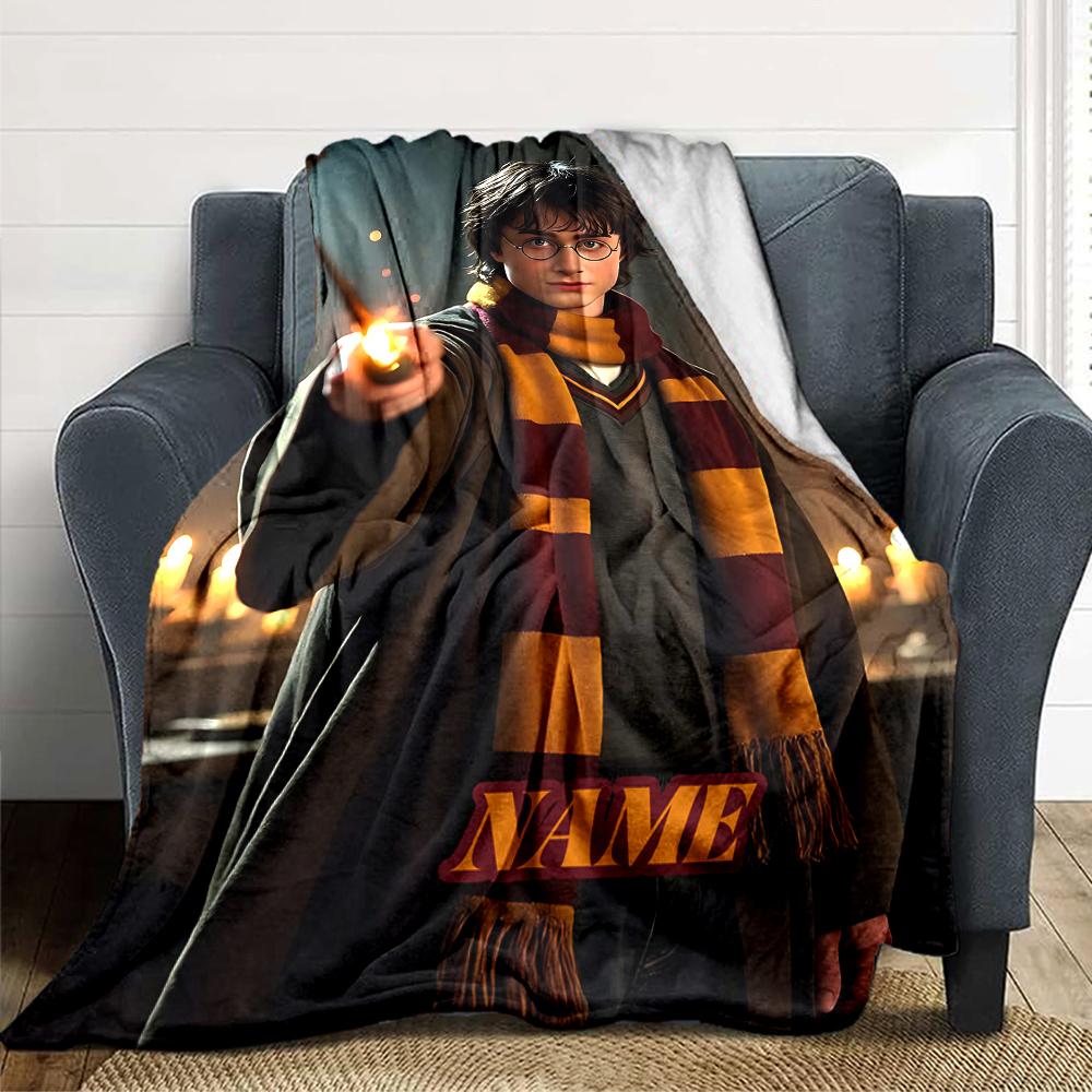 Custom Name "Harry Potter Magical Journey" blanket for Couch & Bed, Plush Cozy Fuzzy Blanket Super Soft & Warm Blankets for Fall and Winter. 0908102