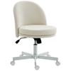 Home Office Chair Height-Adjustable Desk Chair with Chenille Look, Vanity Chair with Rocking Function Cream