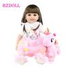 BZDOLL 60 CM Reborn Toddler Girl Doll Toys Lifelike Long Hair Princess Babies Dress Up Boneca Child Birthday Gift