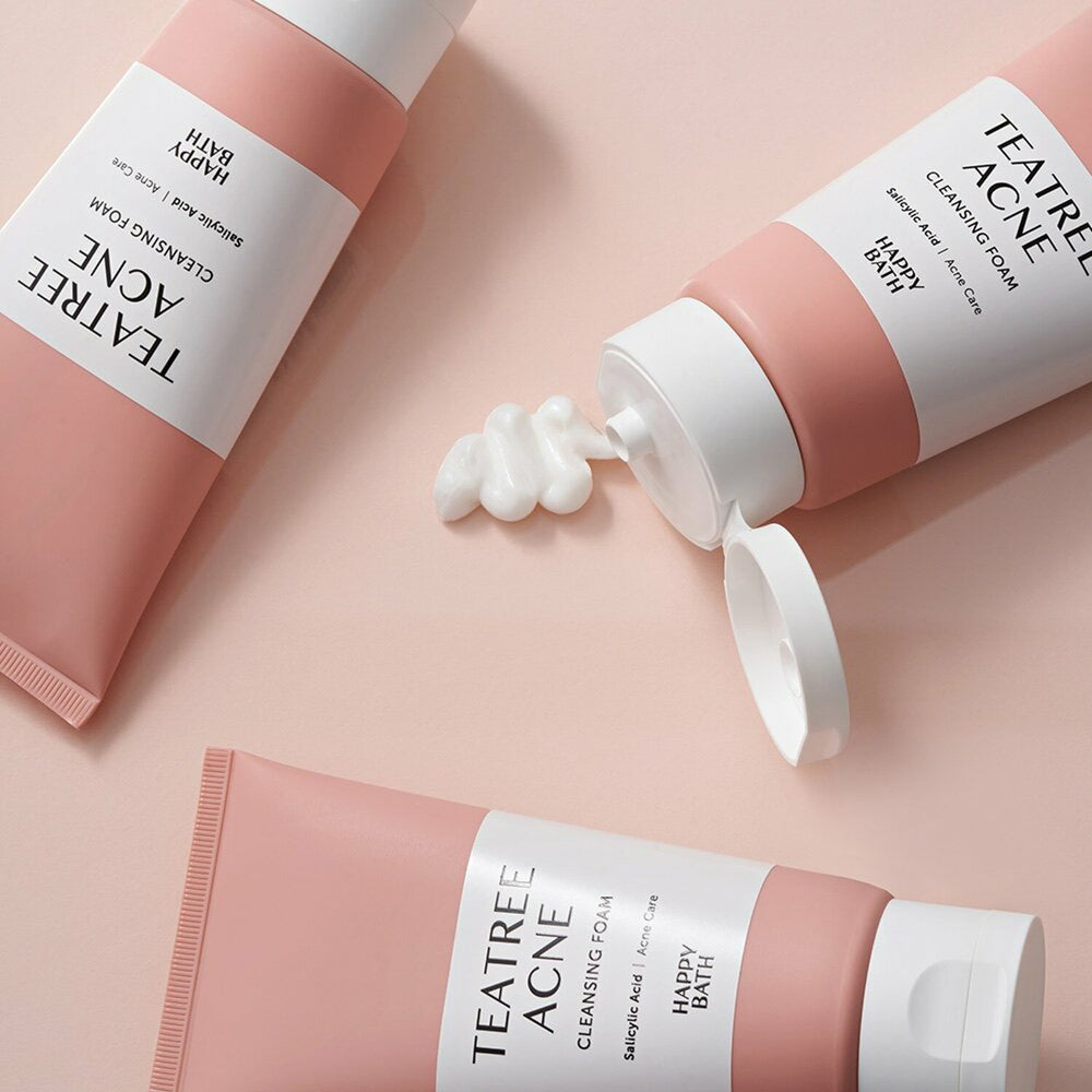 HAPPY BATH Очищающая пенка от прыщей с чайным деревом 150 г