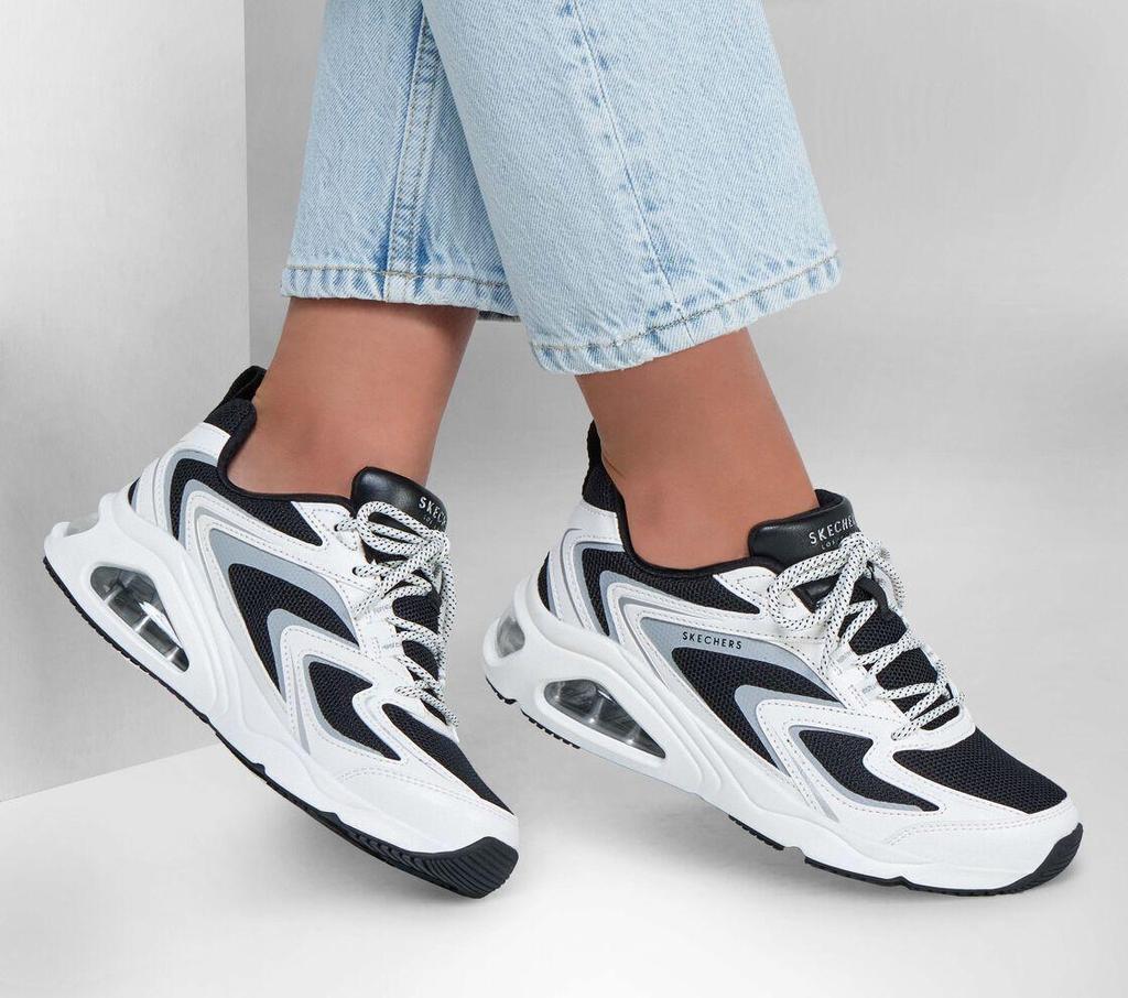 Skechers Tres-Air Uno-Street Fl-Air - Women's Sneakers Shoes White-Black 177424-WBK ORIGINAL