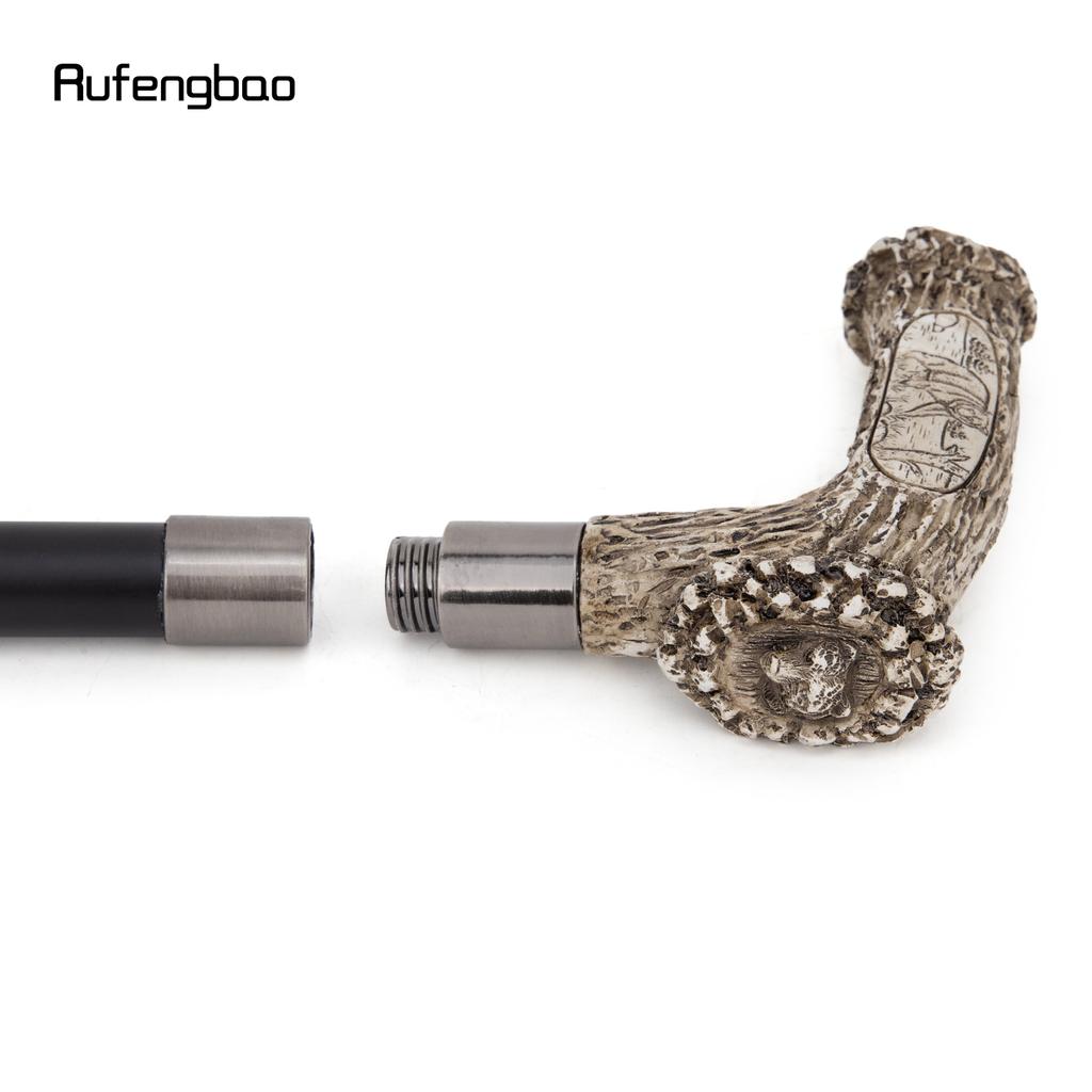 Серебряная полимерная голова медведя на корне дерева, трость для ходьбы, модная декоративная стальная трость, элегантная трость для косплея, набалдашник, посох, 94 см