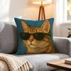 Animal a cat with glasses Cushion Cover Pcs Decorative Covers Soft Cushion Case for Sofa Couch Decor x x Pillowcases