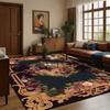 European Style Luxury Home Decoration Living Room Rug Flower Design Antiskid Room Decor Cloakroom Carpet Soft Sofa Table Mat