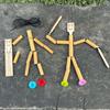 Bamboo Man Toy DIY Puppet Kit Children Interactive Game Bamboo Craft Material Kit for Boys Girls Gift