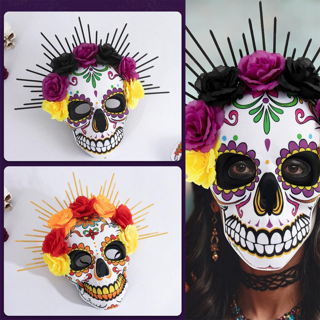 Мексиканский День Мёртвых Цветок Галстук Маска ЕВА Череп/ Маска Вечеринка Маскарад Наряд Фестивальные Реквизиты