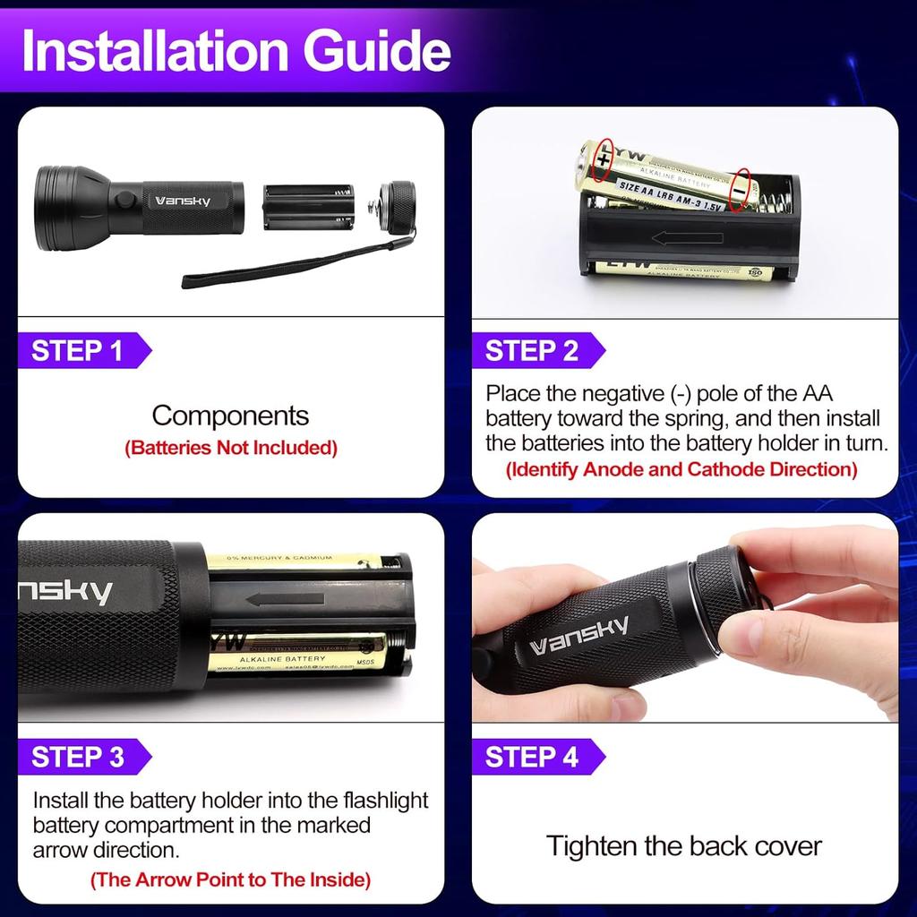 Детектор утечек кондиционера Vansky: Профессиональный автомобильный инструмент 68 светодиодов Автомобильный AC УФ Краситель Обнаружение утечек Комплект с защитными очками