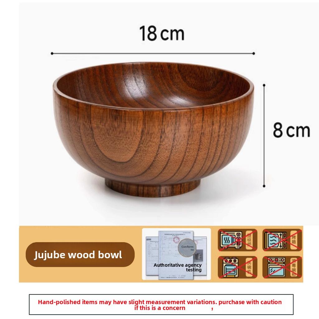 Sanchuang Bowl Household Japanese Tableware, Thickened Anti-scalding Instant Noodles, Chinese Wooden Bowl Large Soup Bowl