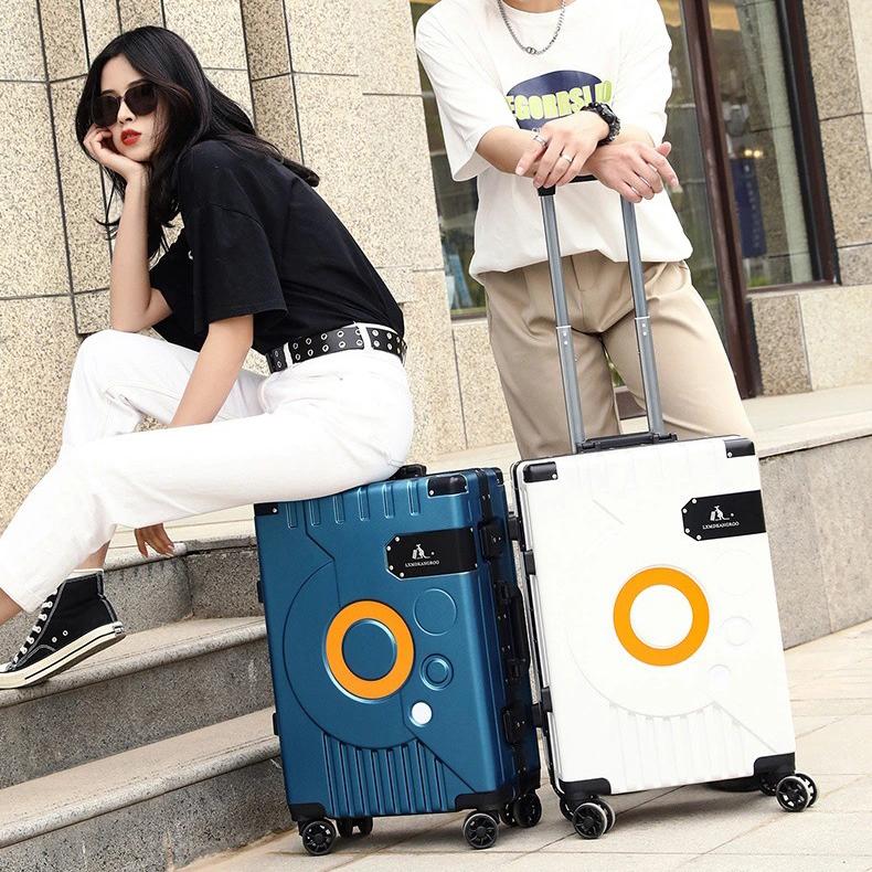 New Aluminum Frame Luggage Travel Fashion Trolley Case Universal Wheel Technology Luggage Luxury 20‘’ Carry On Cabin Suitcase
