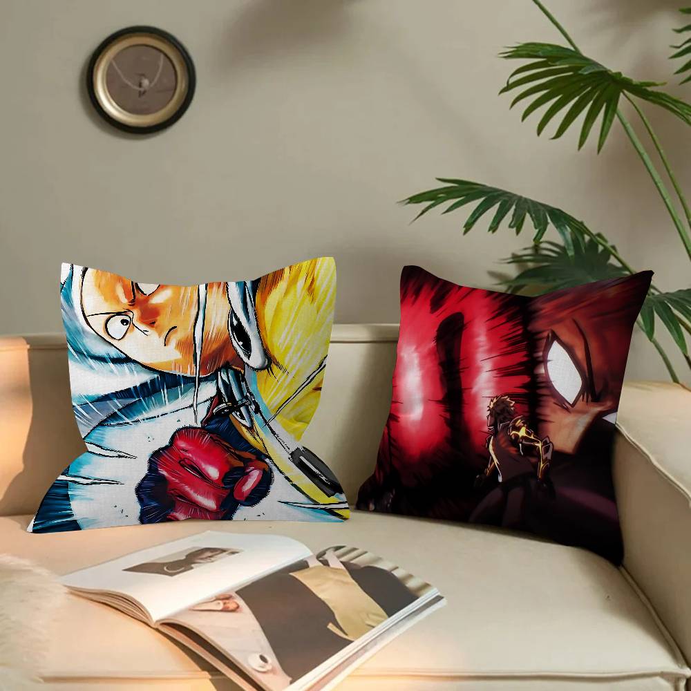 O-One P-Punch M-Man Anime Cartoon Cushion Cover Pillowcase Upholstery Sofa Throw Pillow Home Decor Pillowcas