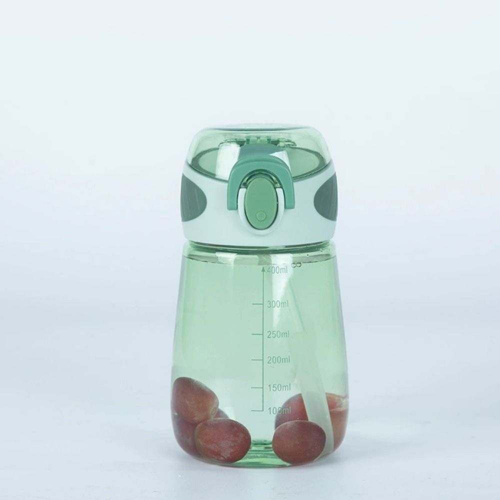 400ml Children Small With Scale Drinking Cup Transparent Water Bottle with Straw