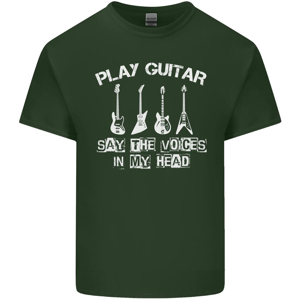 Play Guitar Say Voices in My Head Guitarist Unisexs Light Cotton TShirt