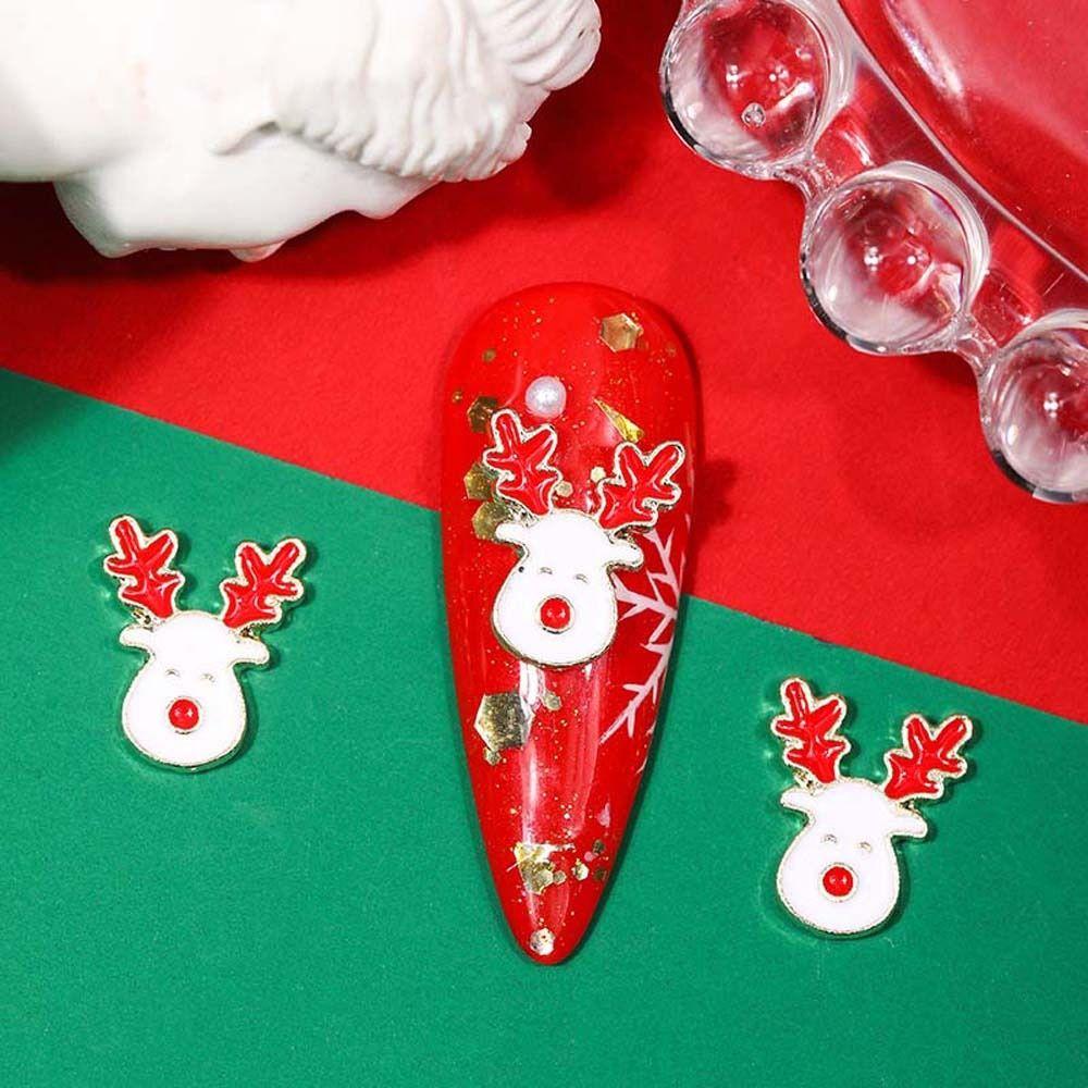 10 шт./компл. Рождественская елка, рождественские стразы для ногтей, рождественские аксессуары для ногтей, маникюрный салон