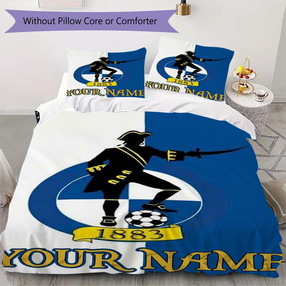Custom Name Bristol Rovers FC Pattern Bedding uilt Set uilt Cover Pillowcase Home Decoration Birthday Gift (1*duvet cover+2*pillowcase without core)