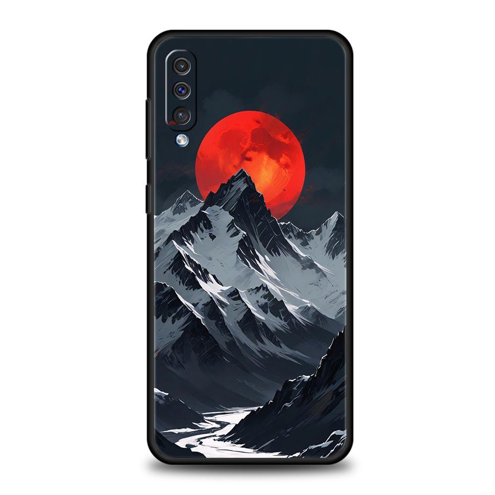 Черный Чехол-Насадка 'Горный Пик' для Samsung Galaxy A56 A36 A26 A16 A34 A24 A42 A22 A20 A12 A40 A30 A10 5G Мягкий ТПУ Чехол-Оболочка