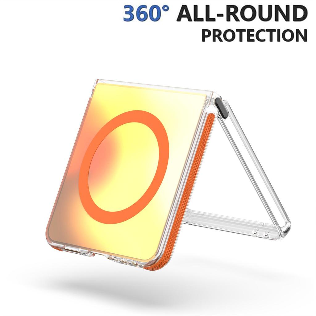 Магнитный чехол-хамелеон Samsung Z Flip 7 – Прозрачная защитная крышка с совместимостью со шнурком