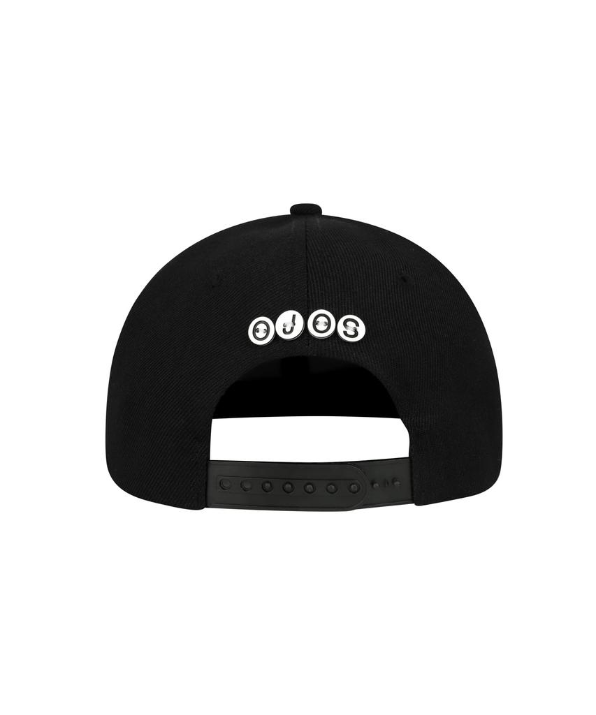 OJOS Кепка-Snapback с кружевной кнопкой-застежкой / Черная