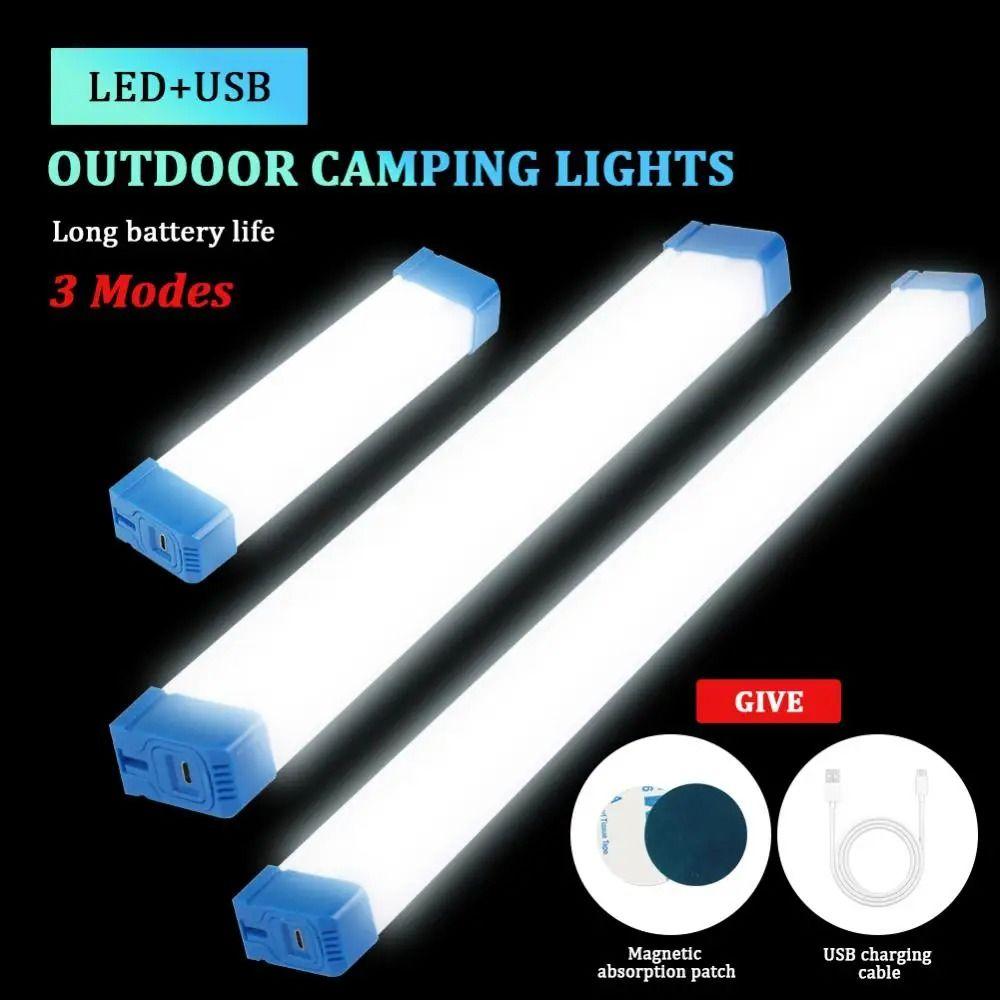 Solar Camping Lamp Long Strip Night Market Lampu Portable LED Tube Fishing