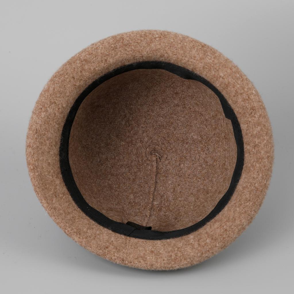 Small warping edge middle-aged and elderly temperament elegant wool top hat mother bucket hat autumn and winter warm old man hat women's basin hat