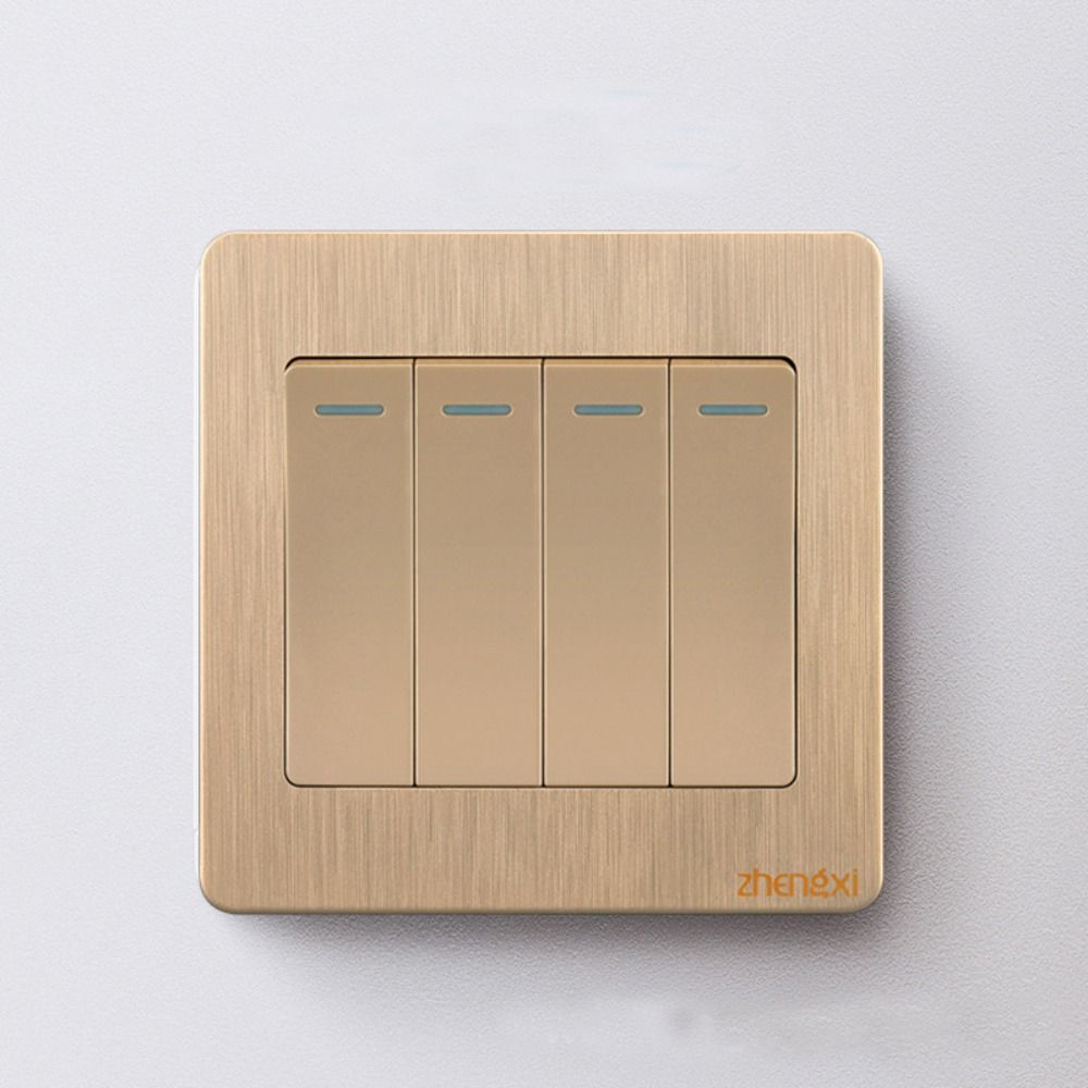 with LED Lamp Wall Switches Gold 1/2/3/4 Gang New Wall Light Switch Panel