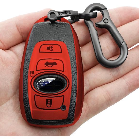 For Subaru Key Fob Cover Case With Keychain,Texture Soft TPU Key Case/Skin,4-Buttons Fit BRZ Legacy Outback Ascent Crosstrek Forester WRX Remote Key
