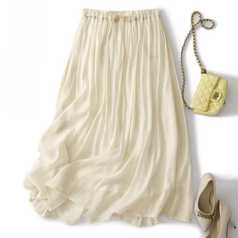 Casual Jacquard Skirt Women's Summer Elegant Thin A-line Skirt
