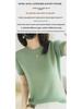 Женский свободный вязаный пуловер с короткими рукавами и круглым вырезом для весны и осени