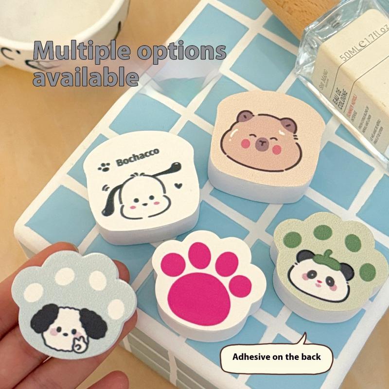 1/5Pcs Cute Cat Claw Glass Cleaning Brush Mirror Glass Wipe Adhesive Removal Magic Sponge Cleaner For Kitchen Bathroom