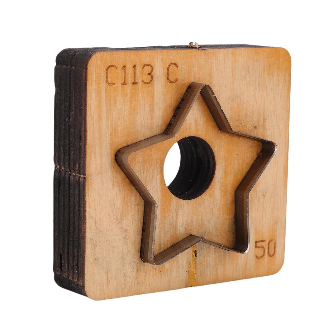 Звезда Кожаный режущий штамп Деревянная основа Острое стальное лезвие Многофункциональный кожаный вырубной пресс для поделок, декора