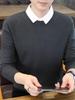 Мужской модный двухпредметный вязаный свитер в корейском стиле с воротником-рубашкой - Осенне-зимняя коллекция