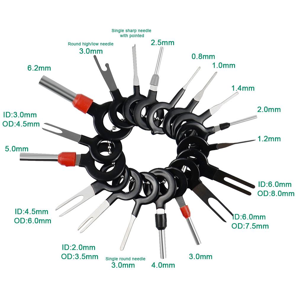 18/26/38pcs Car Terminal Removal Pin Extractor Kit Electrical Wiring Crimp Connector Car Repair Tool Plug Puller Automotive