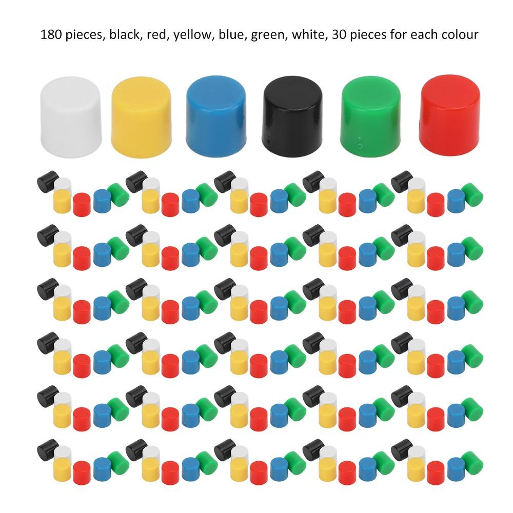 180PCS Round Shape Tact Switch Push Button Hat Tactile Push Button Switch Switch Replacement