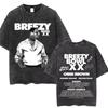 Рэпер Крис Браун Breezy Bowl XX Тур Винтажные стираные футболки Мужские Женские Хип-Хоп Модные Футболки Мужская Хлопок Ретро Футболка