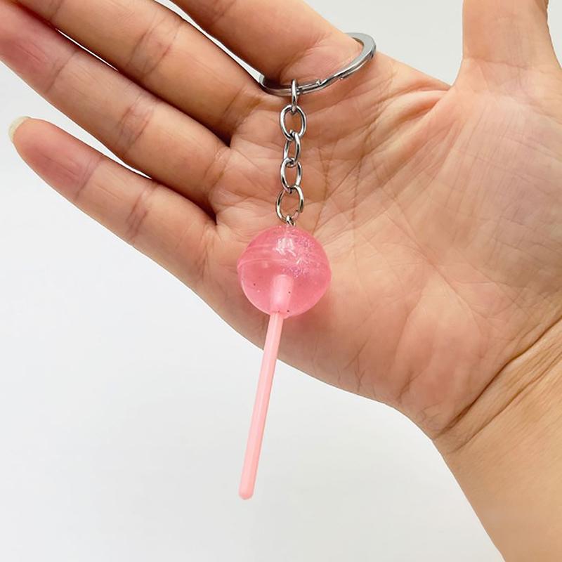 1 шт., брелок с имитацией леденца, прозрачные светящиеся аксессуары из смолы, украшения для сумки для конфет, креативные подарки, пятно