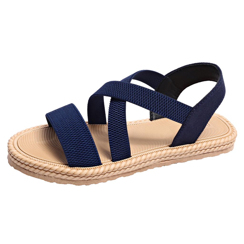 Fashion Women Sandals Summer New Flats Fashion Plus Size 43 Beach Sandels Outdoor Lightweight Breathable Summer Platform Roman Sandals