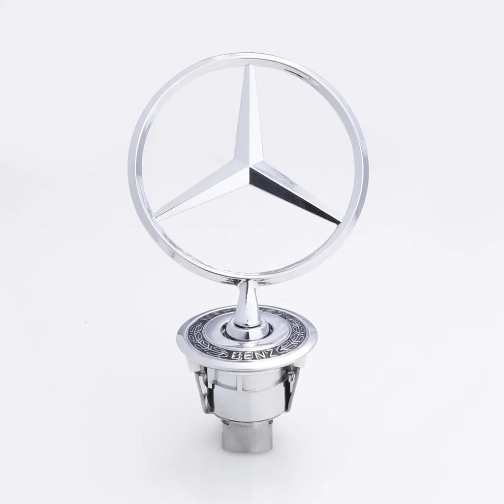 AABGU1 1Pcs  Mercedes Benz Car Front Bonnet Logo Emblem Zinc Alloy Badge ForW204 W220 C180 C200 E260 E300L Auto Decorate Accessories