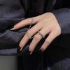 Fashion Punk Tassels Chain Double Ring Set Women Hip Hop Open Ring Metal Silver Color Ball Chain Party Jewlery Gifts