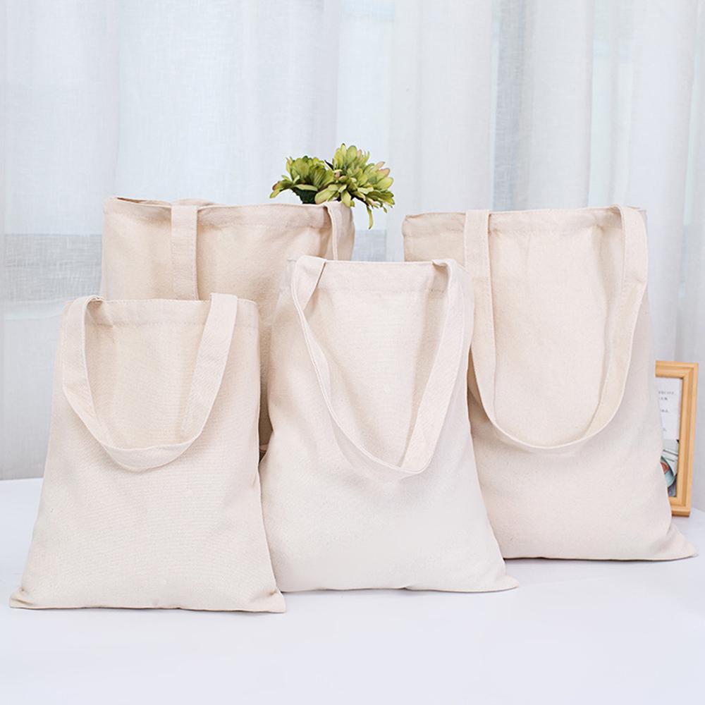 Folding Canvas Bag Reusable Shopping Bag Unisex Eco-Friendly Tote Bags Diy Shoulder Bag Grocery Handbag New