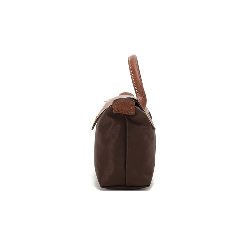LONGCHAMP Fabric Cow Leather Dumpling Bag Makeup Bag Handbag Women's Tan 34175089P81