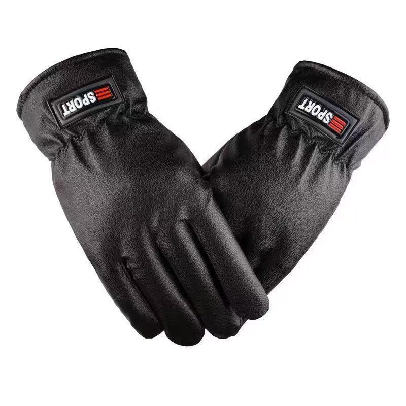 Кожаные зимние перчатки с сенсорным экраном - на флисовой подкладке, ветрозащитные, водонепроницаемые, теплые для холодной погоды и езды на мотоцикле