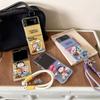 Cute Snoopy family Charlie Folding flip Fold Magsafe Wireless Charge Case For Motorola moto razr 40 50 Ultra 3D Magnetic Holder