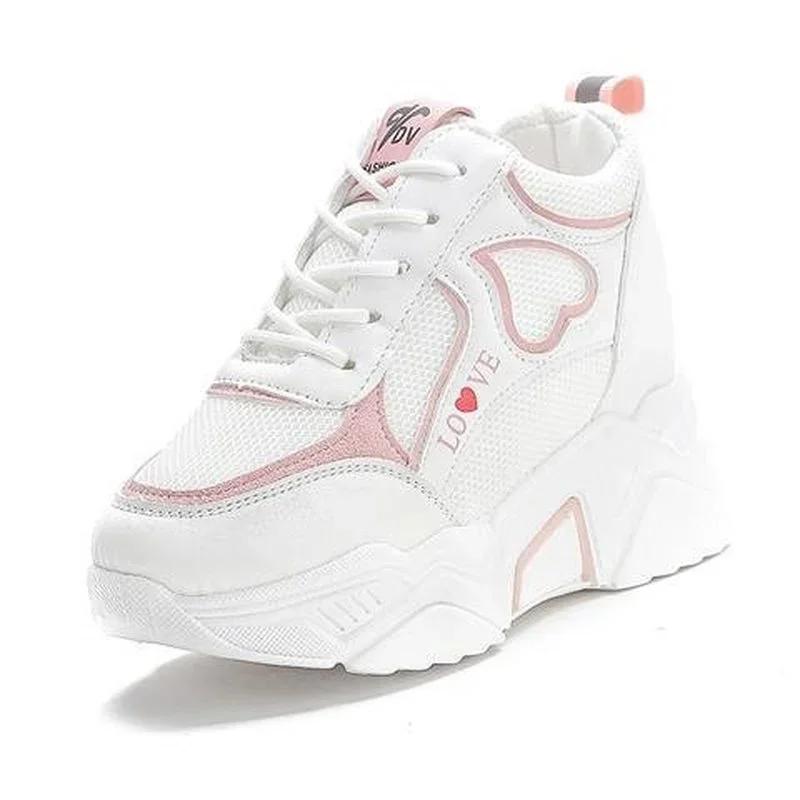 Высококачественные женские кроссовки на платформе 2024 года, новые повседневные туфли на толстой подошве, женская модная спортивная обувь со шнуровкой из сетки, осень
