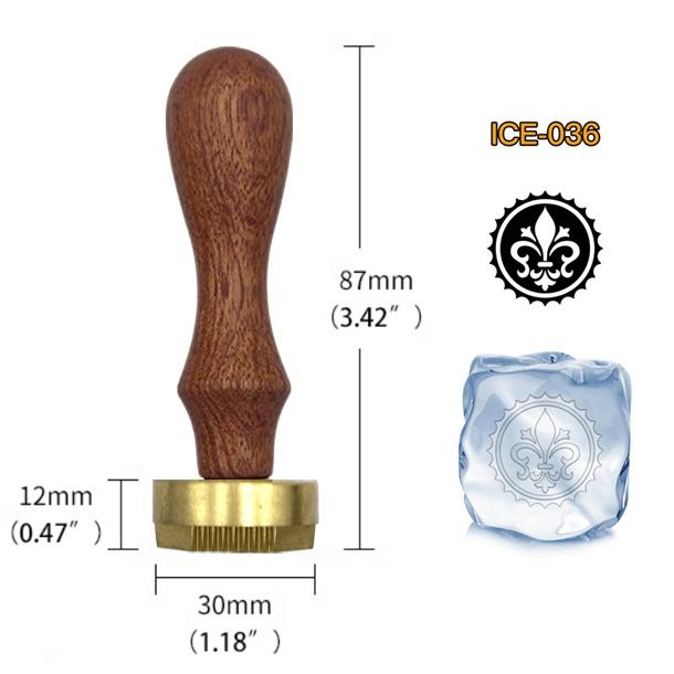 Ice Stamp With Removable Brass Head & Wood Handle - Vintage 1.18" Branding for Cubes, Cocktails, Whiskey, Mojito Drinks - Bar Making DIY Crafting
