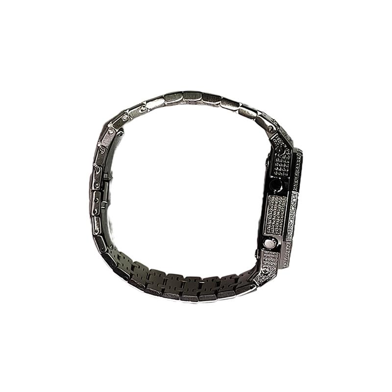 CASIO Customized watch modified series waterproof 200 meters GA-2100-1A1 modified-Qiongchenxuanlan Quartz Steel Strap men' GA-2100-1A-BaiZuanBiaoKe