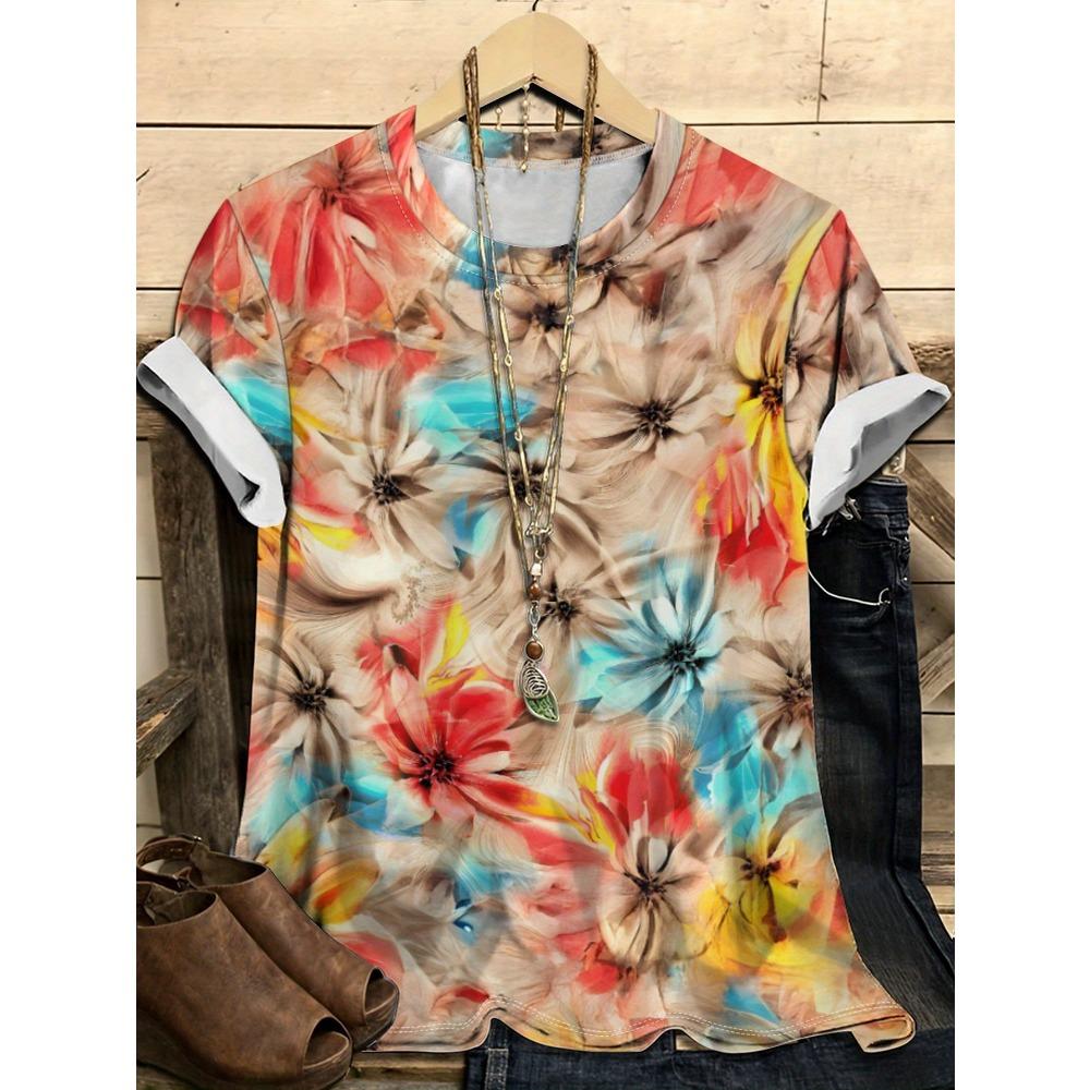 Милый узор с кошкой и щенком 3D цифровая печать Женская модная футболка с круглым вырезом и коротким рукавом